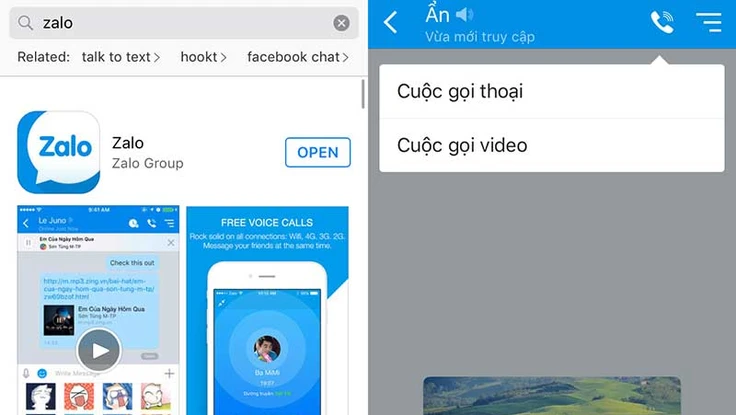 Zalo trên iOS đã hỗ trợ video call