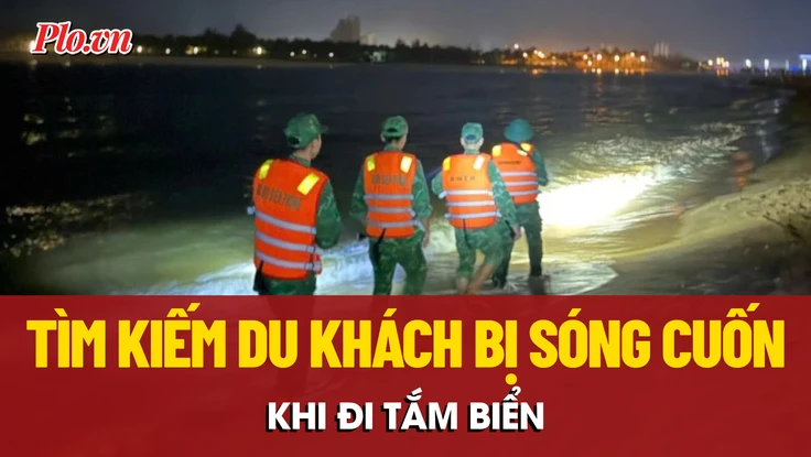 Xuyên đêm tìm kiếm du khách bị sóng cuốn mất tích tại biển Nhật Lệ