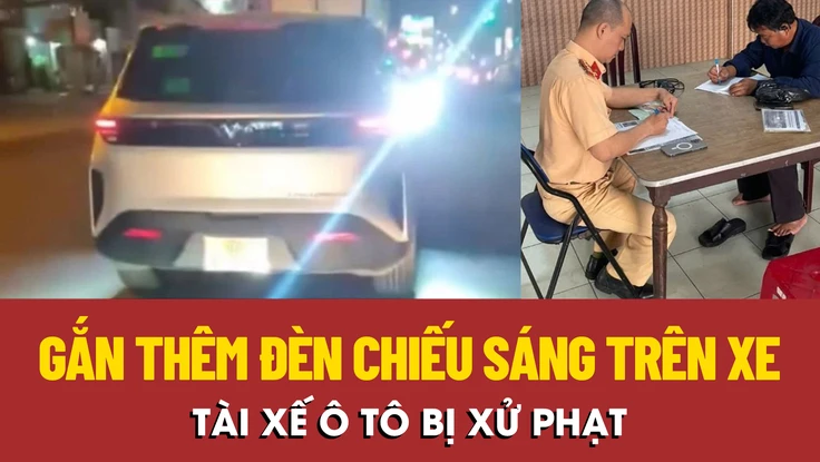 Tài xế ô tô gắn thêm đèn chiếu sáng hai bên thành xe bị xử phạt
