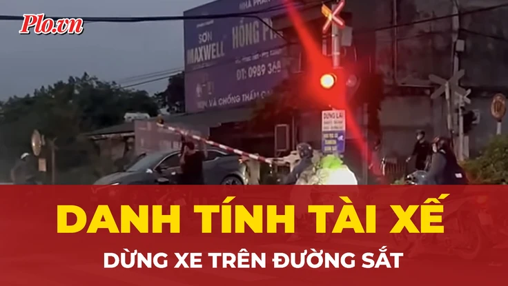 Cận cảnh ô tô bị tàu hỏa hất văng vì tài xế dừng xe trên đường ray 