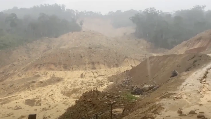 Vị trí sạt lở. Ảnh: TN