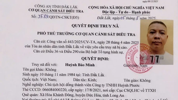 Chủ tịch HĐTV một công ty ở Đắk Lắk bị truy nã vì rửa tiền, tham ô tài sản