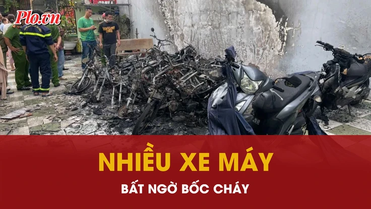 TP.HCM: Nhiều xe máy dựng trong sân nhà dân bất ngờ bốc cháy