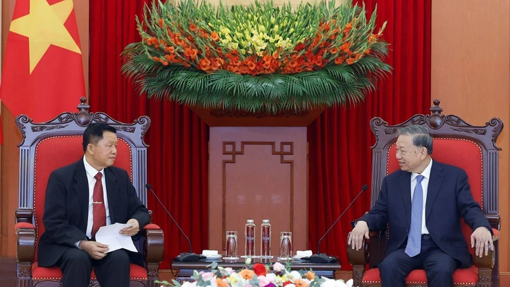 Tổng Bí thư Tô Lâm tiếp Đoàn đại biểu cấp cao Bộ Công an Lào 