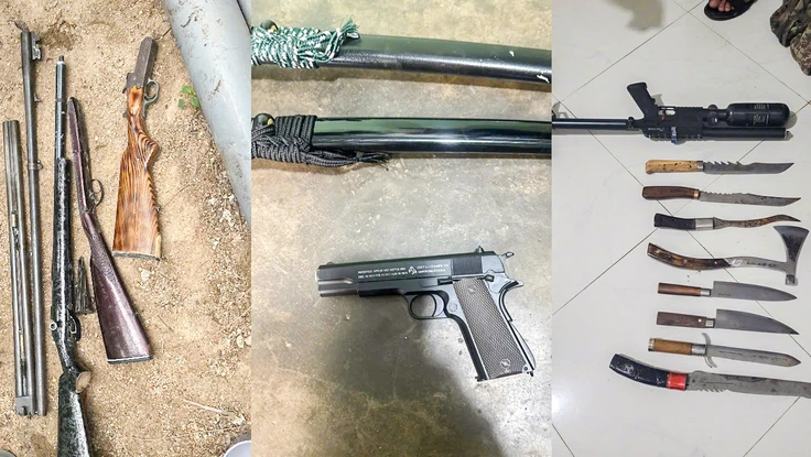 Nhóm mua bán ma túy liên tỉnh cất giấu 4 khẩu súng trong vườn nhà