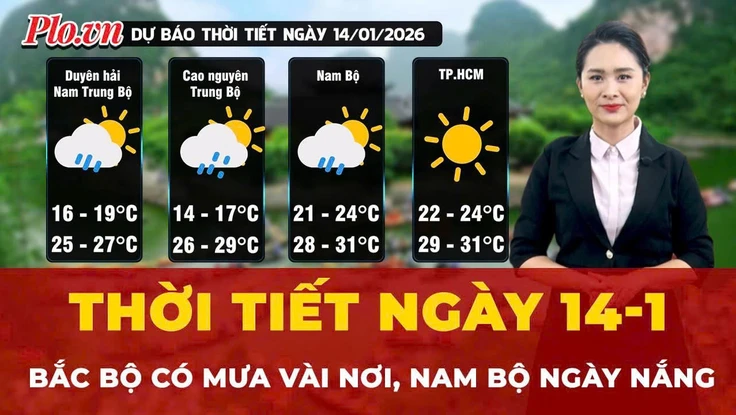 Dự báo thời tiết ngày 14-1: Bắc Bộ có mưa vài nơi, Nam Bộ ngày nắng