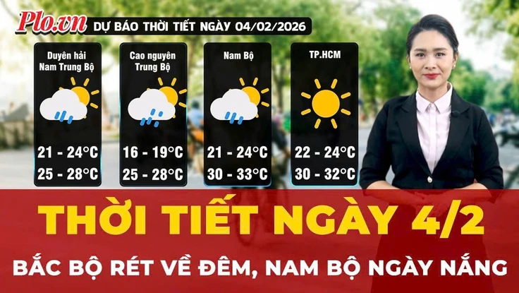 Dự báo thời tiết ngày 4-2: Bắc Bộ rét về đêm, Nam Bộ ngày nắng