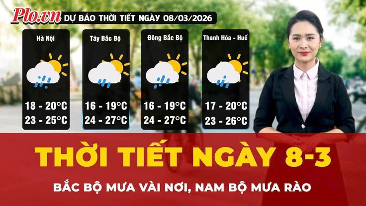 Dự báo thời tiết ngày 8-3: Bắc Bộ mưa vài nơi, Nam Bộ có mây