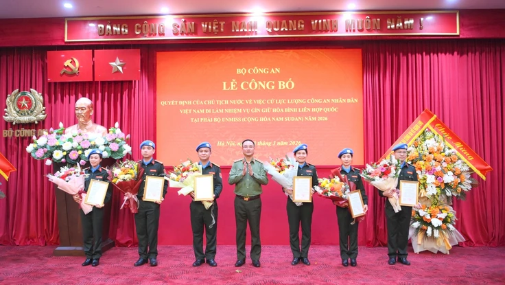 Bộ Công an cử 6 sĩ quan tham gia gìn giữ hòa bình 