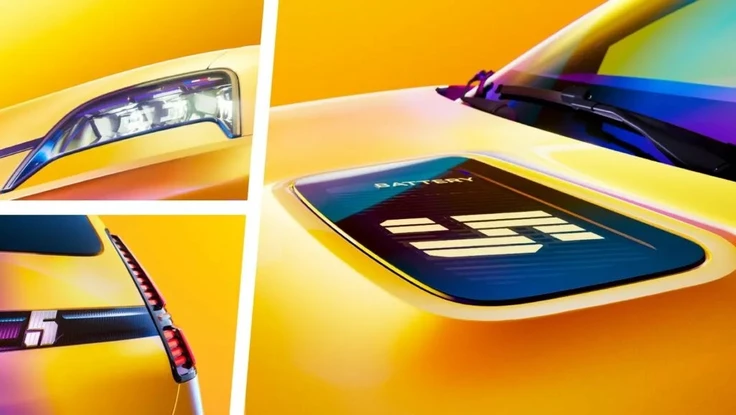 Chiêm ngưỡng ô tô điện có đèn báo sạc được đặt trên đỉnh mui của xe