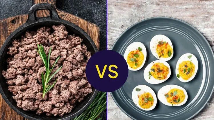 Nên chọn thịt bò xay hay trứng để bổ sung protein?