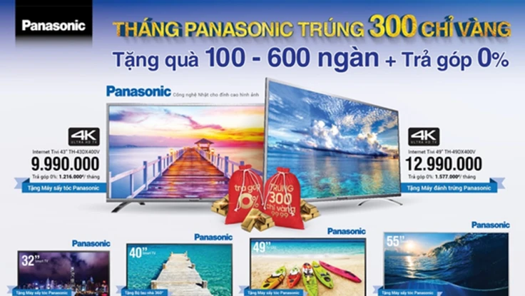 Đến Điện máy Xanh mua Panasonic trúng 300 chỉ vàng 