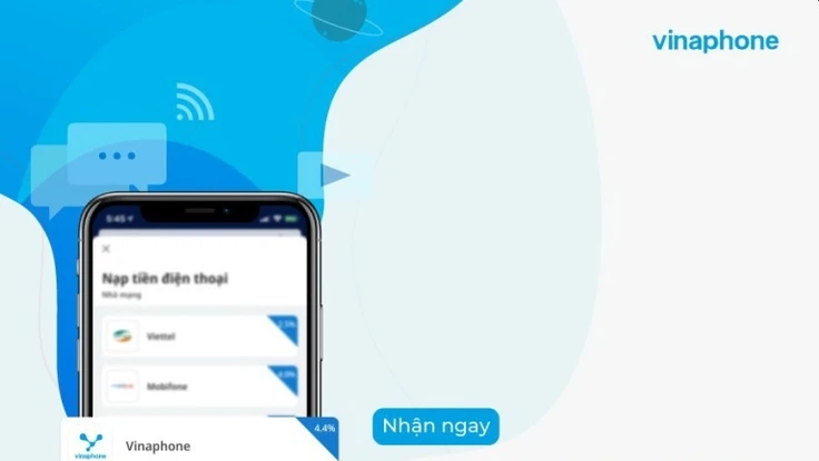 Hoàn ngay 100.000 đồng khi nạp thẻ VinaPhone trên ứng dụng