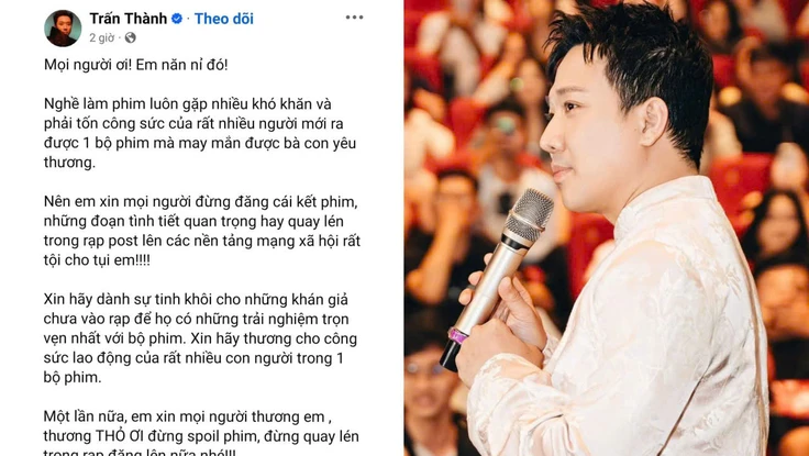 Phim tết 'Thỏ ơi!!' vượt mốc 184 tỉ, Trấn Thành xin khán giả ngừng quay lén