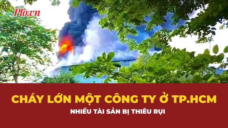 Cháy lớn tại một công ty ở TP.HCM, nhiều tài sản bị thiêu rụi