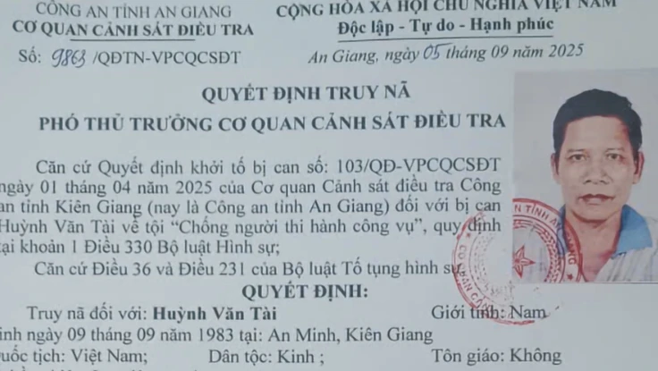 Truy nã 1 bị can chống người thi hành công vụ trên biển