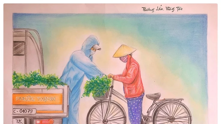 Cô giáo Vũng Tàu đấu giá tranh được 9,3 triệu tặng tuyến đầu chống dịch COVID-19