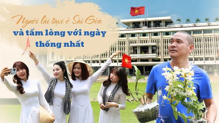 Những giò phong lan đặc biệt của người lái taxi ở trước Dinh Độc Lập dịp 30-4