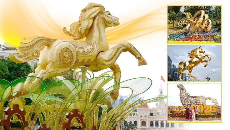 TP.HCM vào 'đường đua linh vật', ngựa Tết Bính Ngọ phủ khắp phố xuân