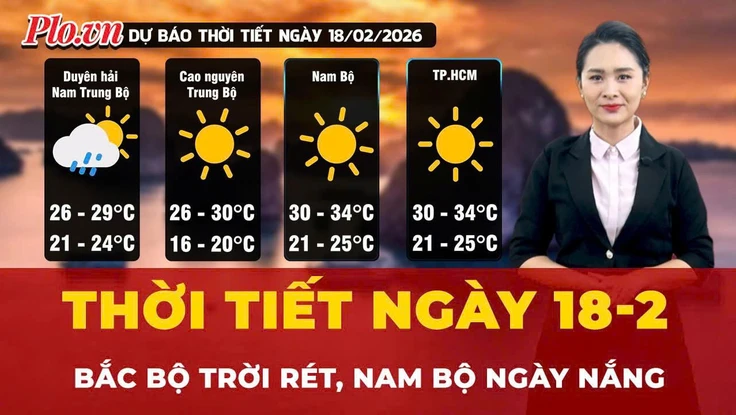 Thời tiết ngày 18-2: Bắc Bộ trời rét, Nam Bộ ngày nắng