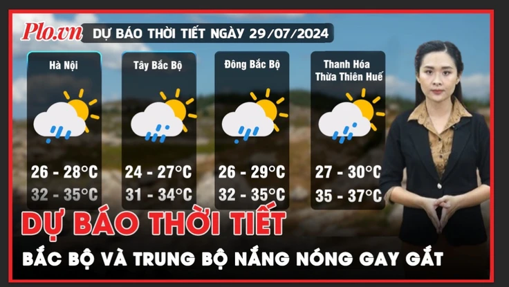 Dự báo thời tiết 29-7: Khu vực Bắc Bộ và Trung Bộ tiếp tục nắng nóng gay gắt 