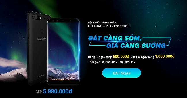 Prime X max (2018) giảm giá 1 triệu đồng khi đặt trước