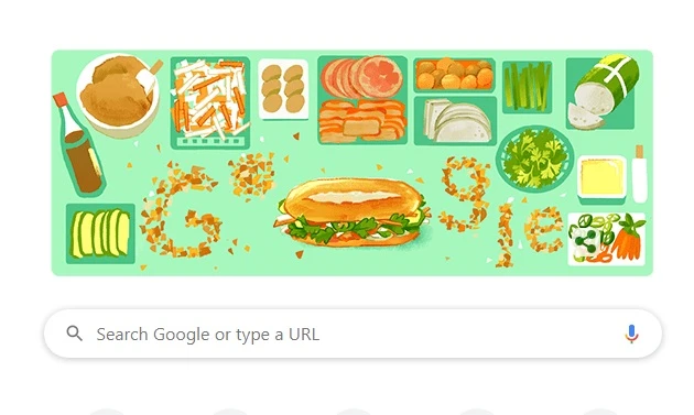 Biểu tượng bánh mì VN bất ngờ xuất hiện trên trang chủ Google