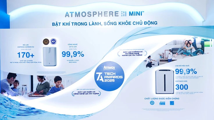 Amway lập ‘hattrick’ giải “Thương hiệu máy lọc nước nổi bật của năm” tại Tech Awards 2025