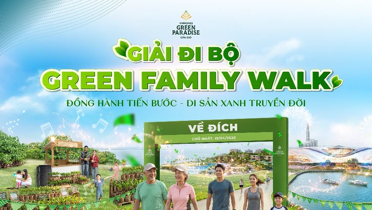 Giải đi bộ Green Family Walk: Tuổi vàng, tuổi trẻ và tuổi thơ chung nhịp bước tại Vinhomes Green Paradise