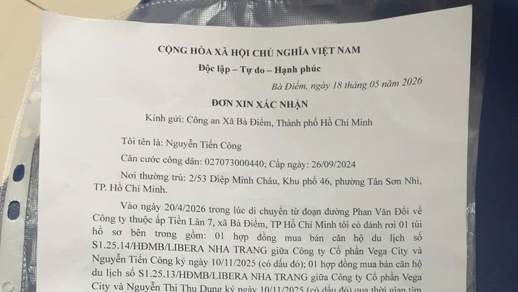 Thông báo tìm giấy tờ