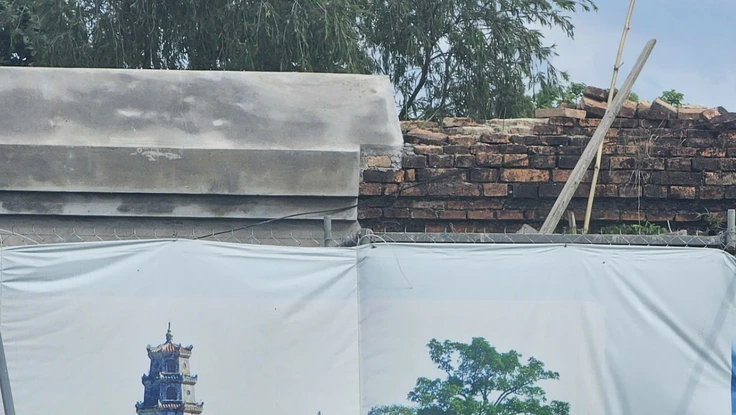 15 m tường Hoàng thành Huế 'lạc lõng' sau tu bổ