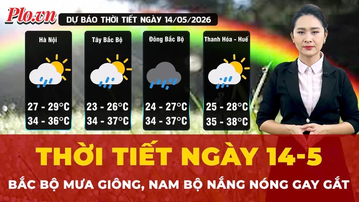 Dự báo thời tiết ngày 14-5: Bắc Bộ mưa giông, Nam Bộ nắng nóng gay gắt