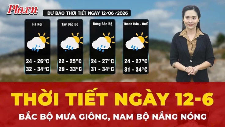 Dự báo thời tiết ngày 12-6: Bắc Bộ mưa giông, Nam Bộ nắng nóng
