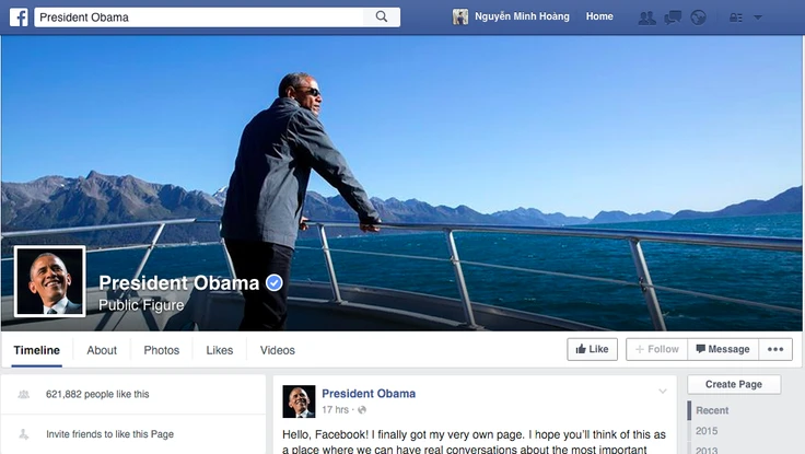 Tổng thống Obama tập tành xài Facebook