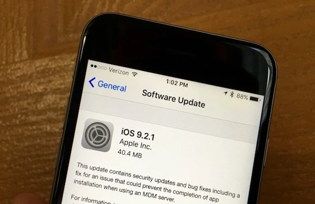 Apple phát hành iOS 9.2.1 để sửa lỗi ‘Error 53’