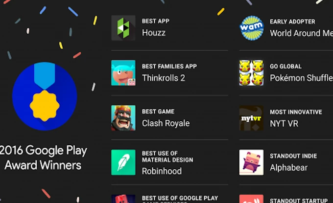 Danh sách các ứng dụng và trò chơi tốt nhất năm 2016