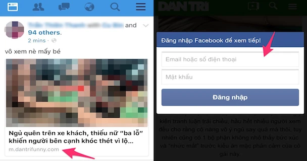 Mất tài khoản Facebook khi đọc tin tức?