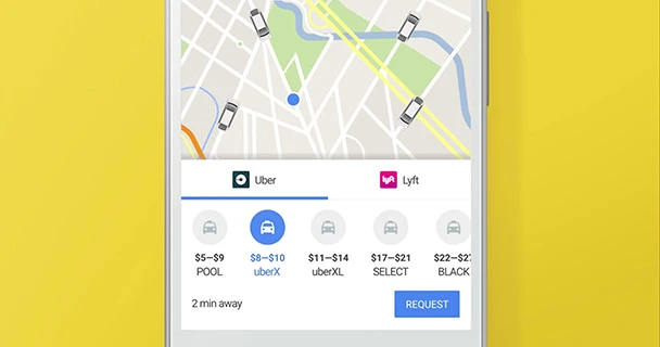Cách đặt xe Uber hoặc Grab bằng Google Maps