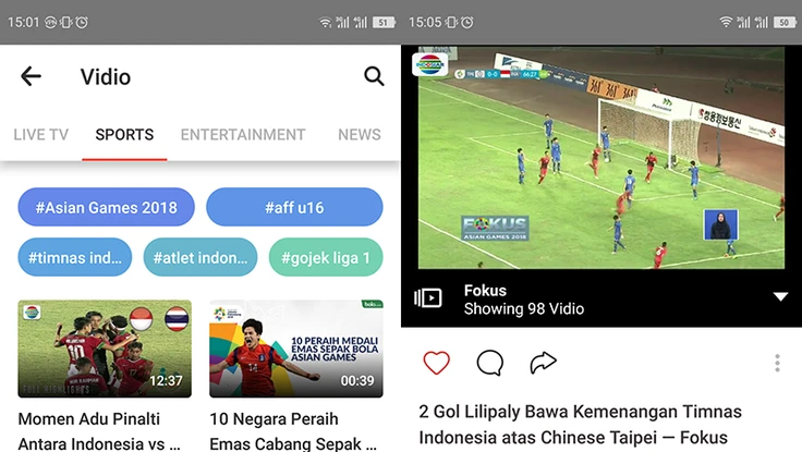 Cách xem Asiad 2018 trên smartphone và máy tính