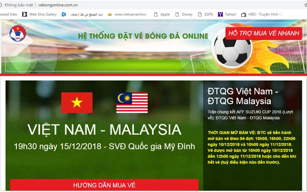 VFF vô tình tiếp tay cho trang bán vé giả mạo? 