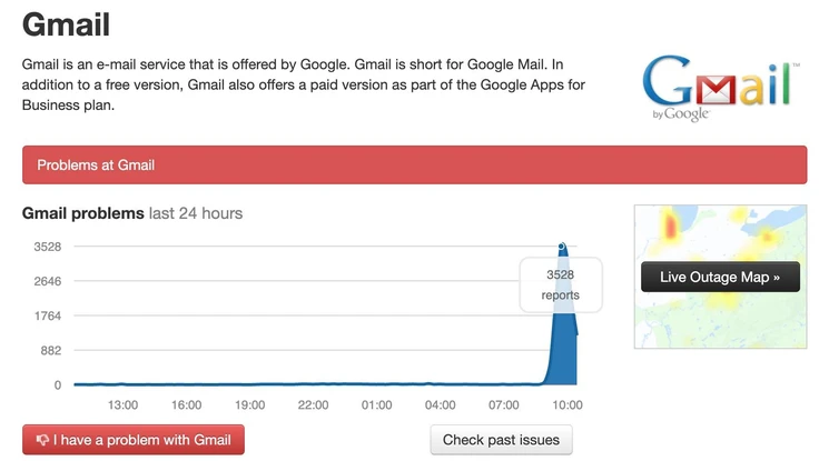 Gmail bất ngờ ngừng hoạt động