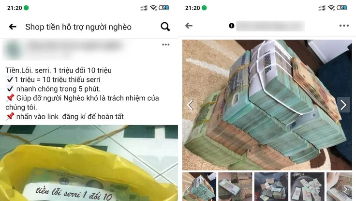 ‘Tiền lỗi seri’ được rao bán tràn lan trên Facebook
