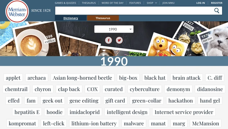 Những từ ngữ nào ra đời cùng với năm sinh của bạn?