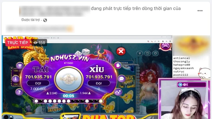 Quảng cáo cờ bạc hiển thị tràn lan trên Facebook