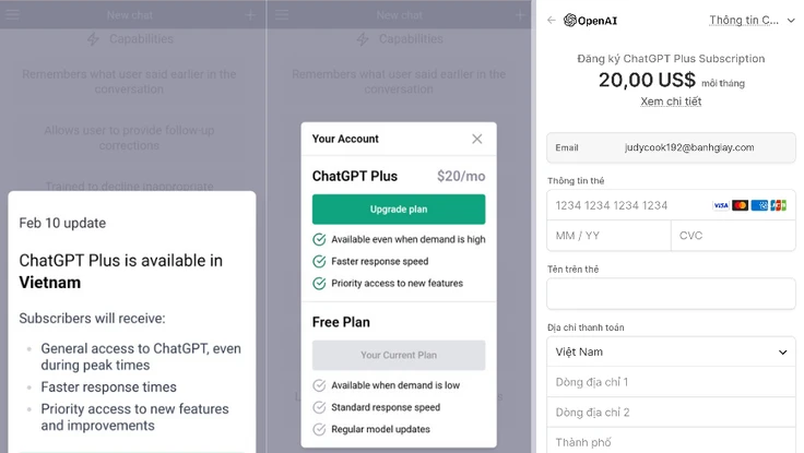 ChatGPT Plus đã chính thức có mặt tại Việt Nam