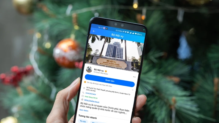 Trang Zalo Bộ Nội vụ thu hút nhiều lượt quan tâm