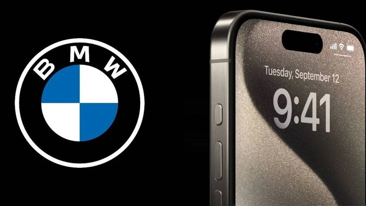 logo bmw và iphone 15