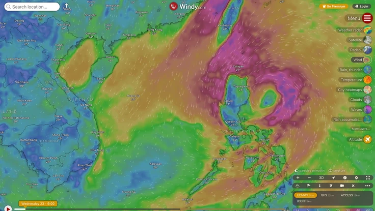Cách theo dõi đường đi của cơn bão Trami (Trà Mi)