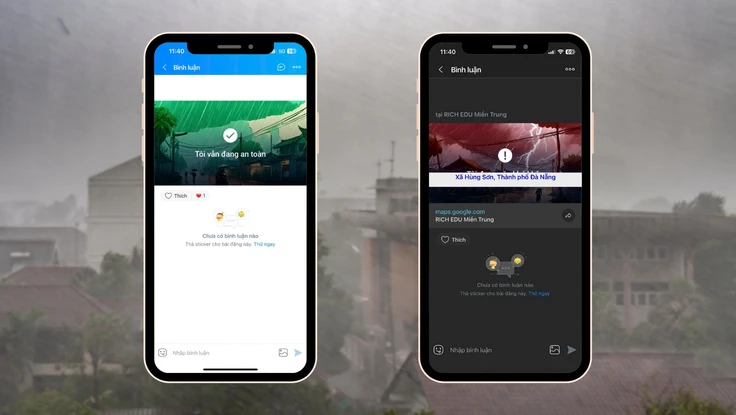 Cách sử dụng Zalo để báo cáo an toàn hoặc gọi cứu trợ trước tình hình mưa lớn và lũ lụt
