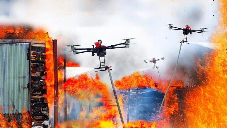 “UAV bầy đàn”: Giải pháp chữa cháy trong hẻm nhỏ ở các thành phố lớn